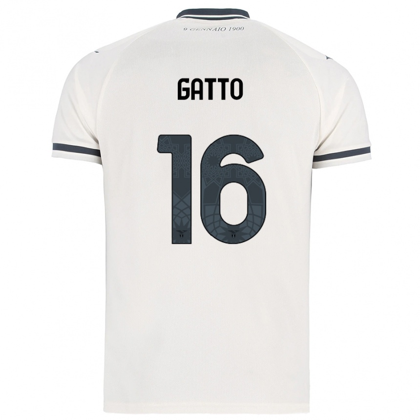 גברים כדורגל Francesco Gatto #16 לבן נייבי הרחק ג'רזי 2025/26