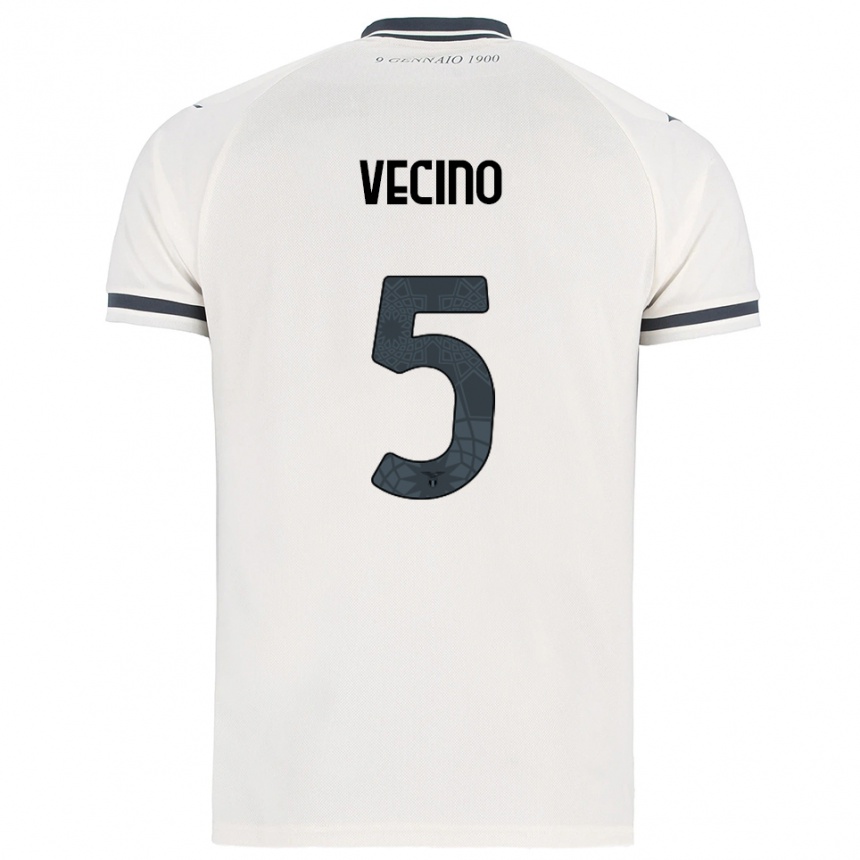 גברים כדורגל מתיאס וסינו #5 לבן נייבי הרחק ג'רזי 2025/26