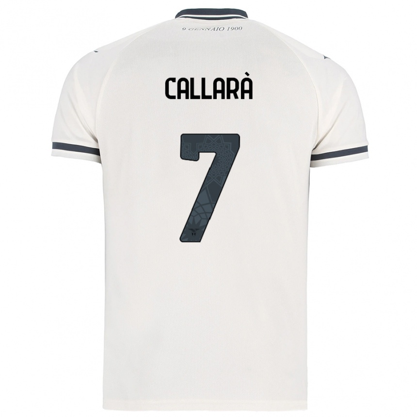 גברים כדורגל Nicholas Callarà #7 לבן נייבי הרחק ג'רזי 2025/26