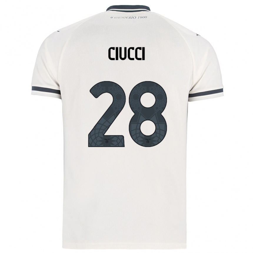 גברים כדורגל Federico Ciucci #28 לבן נייבי הרחק ג'רזי 2025/26
