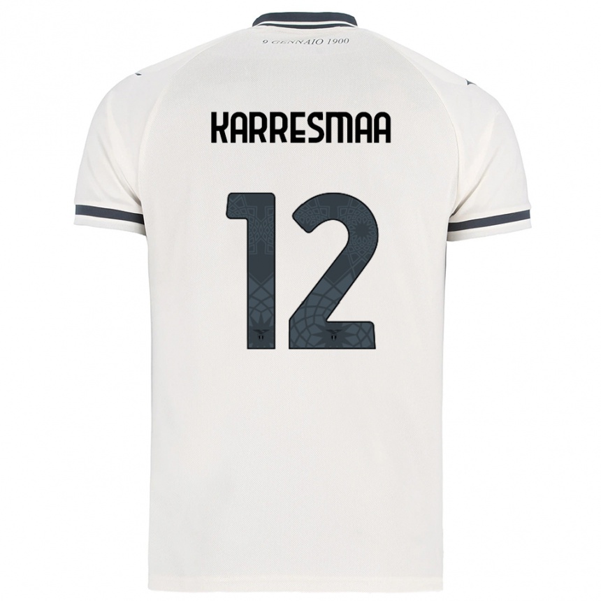 גברים כדורגל Kerttu Karresmaa #12 לבן נייבי הרחק ג'רזי 2025/26
