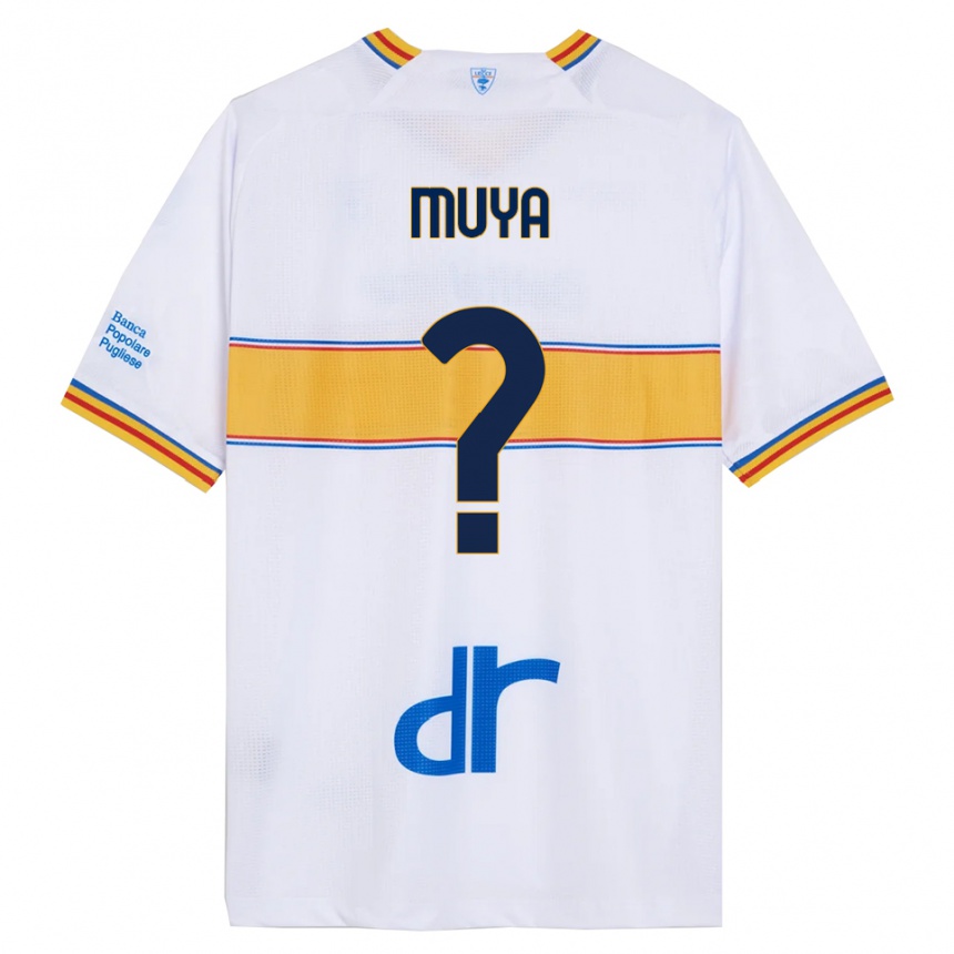 גברים כדורגל Mattia Muya #0 לבן צהוב הרחק ג'רזי 2025/26