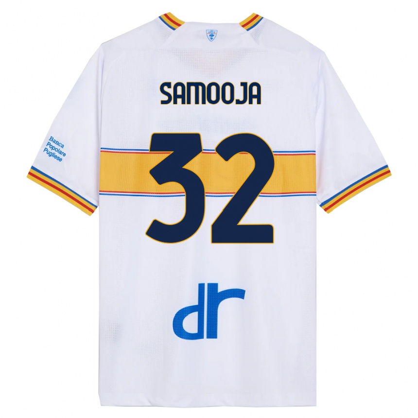 גברים כדורגל Jasper Samooja #32 לבן צהוב הרחק ג'רזי 2025/26