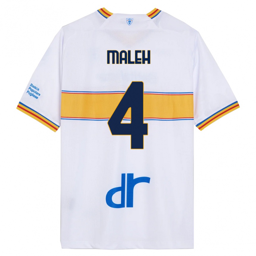 גברים כדורגל יוסף מלה #4 לבן צהוב הרחק ג'רזי 2025/26