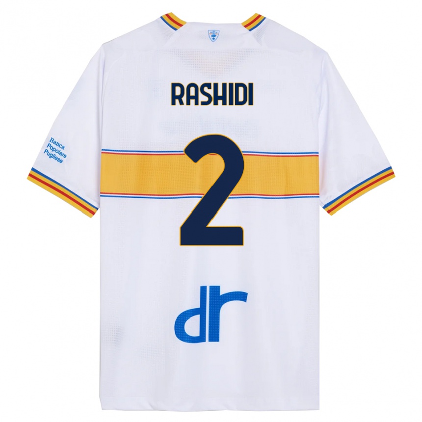 גברים כדורגל וויליאם ראשידי #2 לבן צהוב הרחק ג'רזי 2025/26