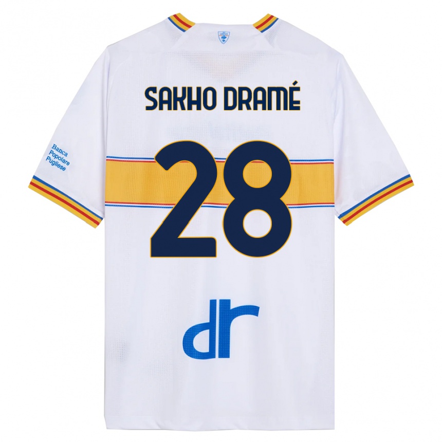 גברים כדורגל Samba Sakho Dramé #28 לבן צהוב הרחק ג'רזי 2025/26