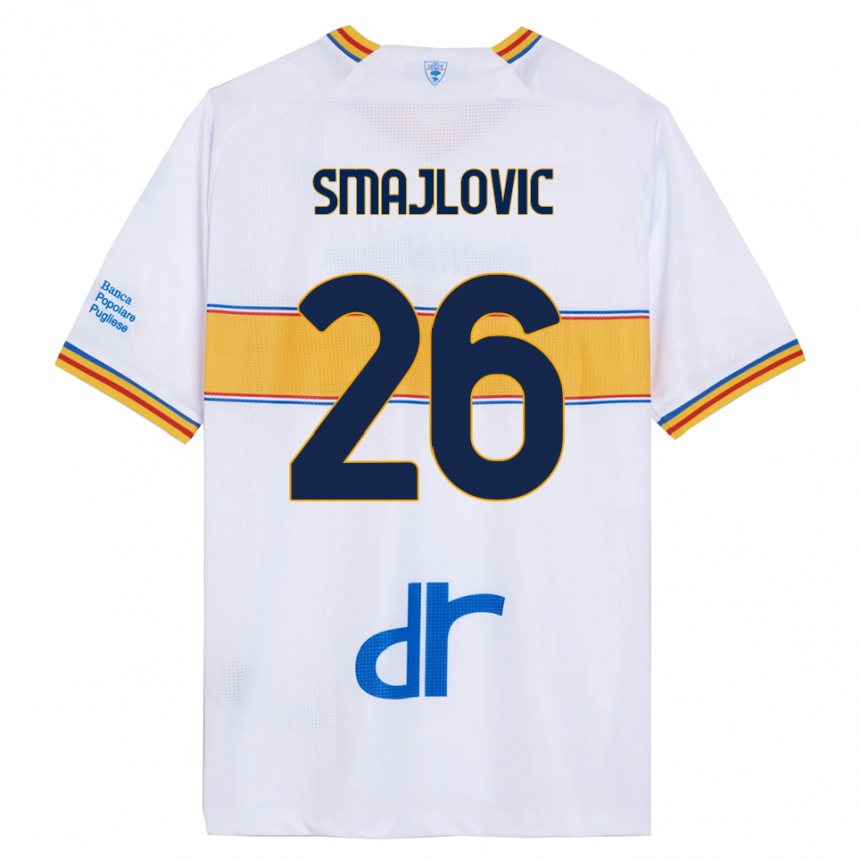 גברים כדורגל Zinedin Smajlovic #26 לבן צהוב הרחק ג'רזי 2025/26