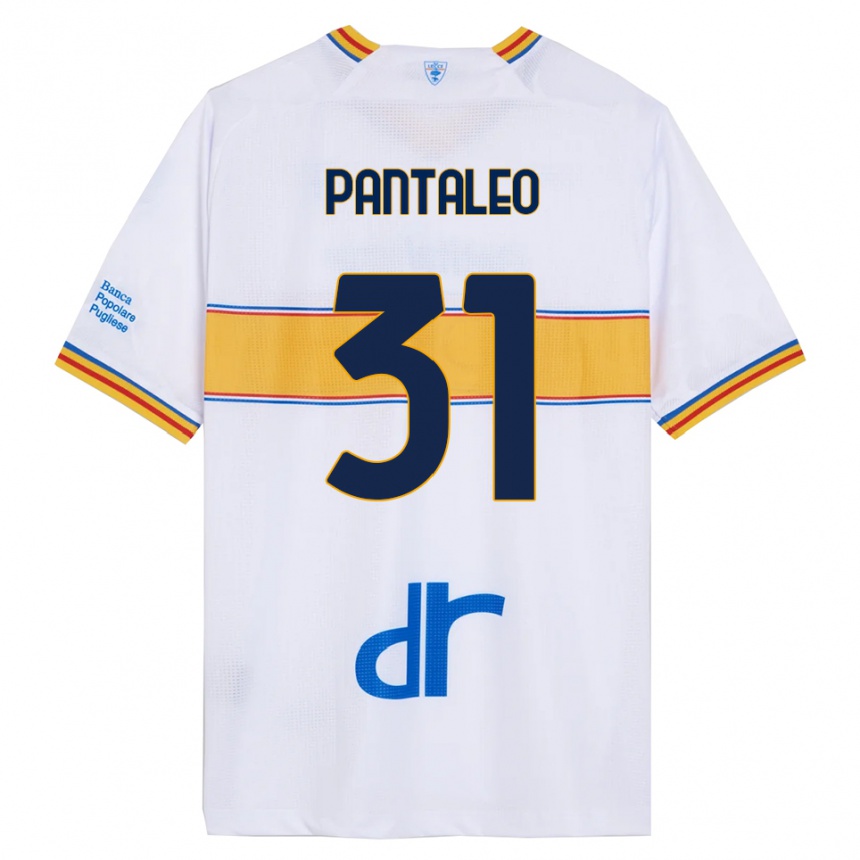גברים כדורגל Dario Pantaleo #31 לבן צהוב הרחק ג'רזי 2025/26