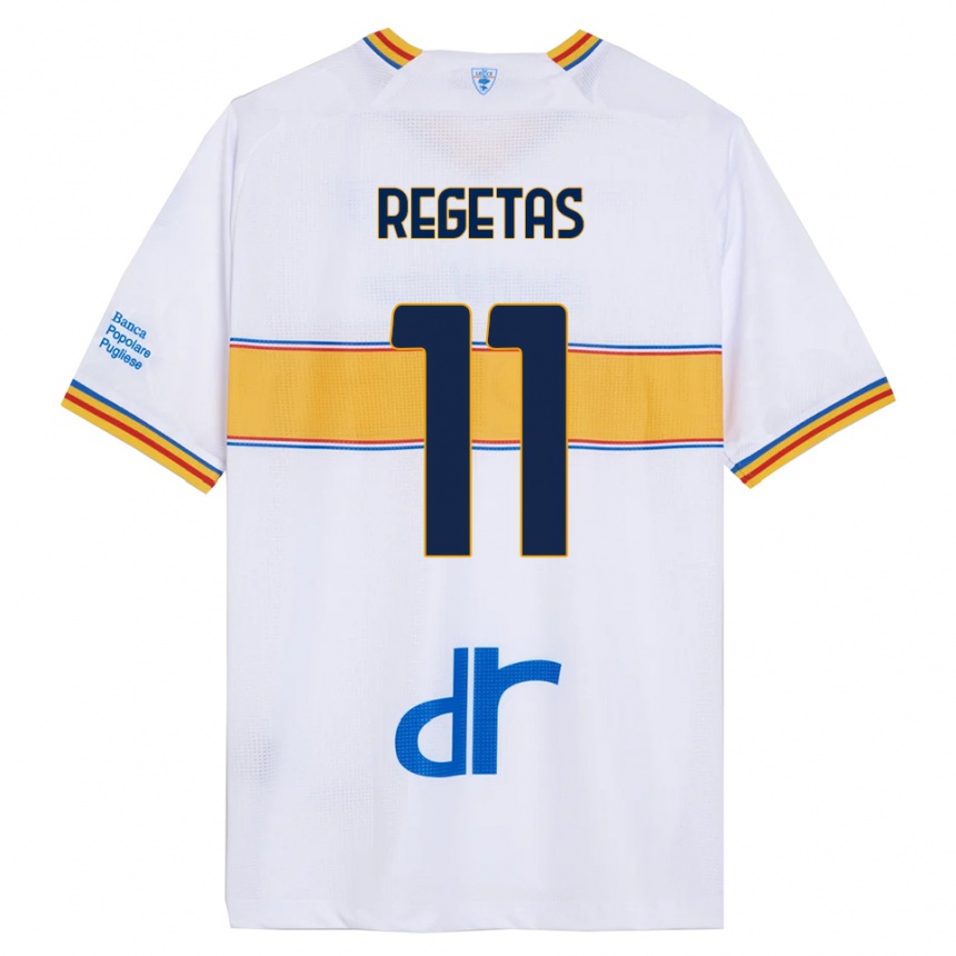 גברים כדורגל Domagoj Regetas #11 לבן צהוב הרחק ג'רזי 2025/26