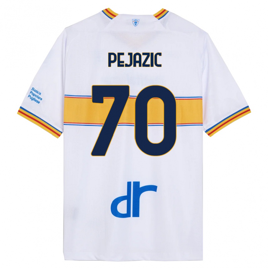 גברים כדורגל Mario Pejazic #70 לבן צהוב הרחק ג'רזי 2025/26