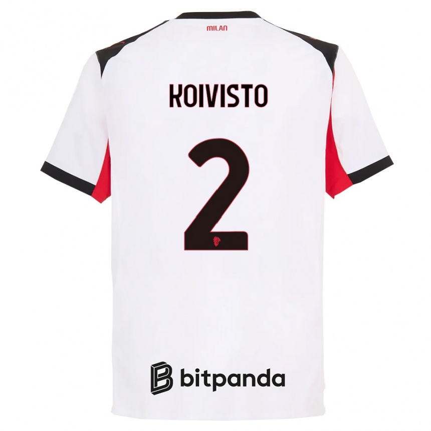 גברים כדורגל אמה קויוויסטו #2 לבן שחור הרחק ג'רזי 2025/26 גברים כדורגל אמה קויוויסטו #2 לבן שחור הרחק ג'רזי 2025/26