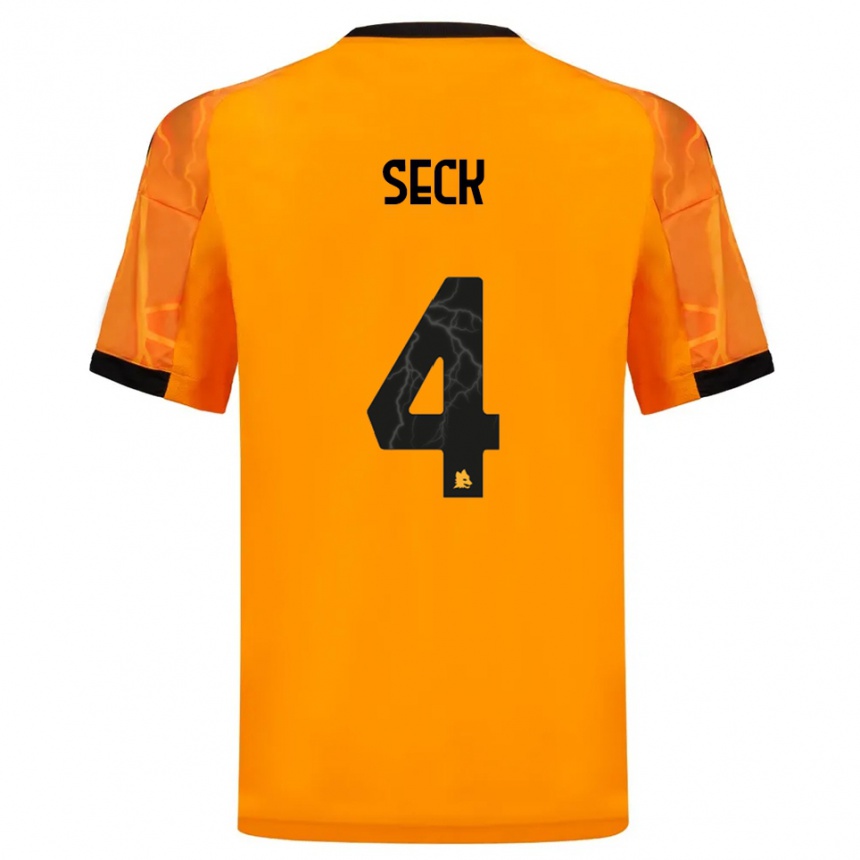 גברים כדורגל Mohamed Seck #4 כתום שחור הרחק ג'רזי 2025/26