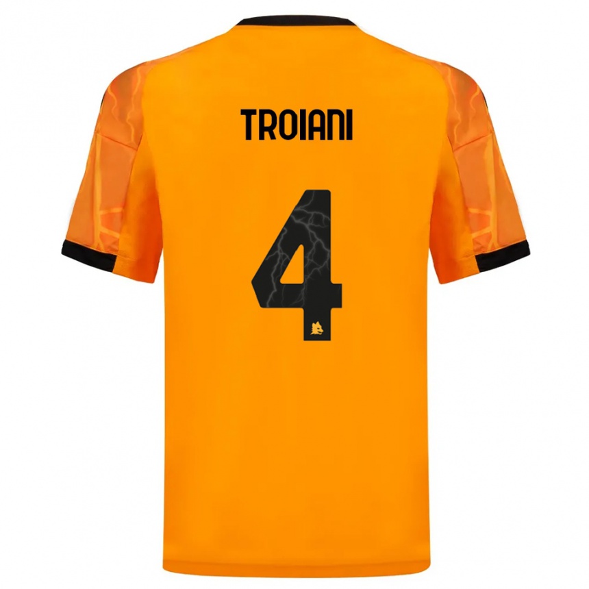 גברים כדורגל Nicolò Troiani #4 כתום שחור הרחק ג'רזי 2025/26