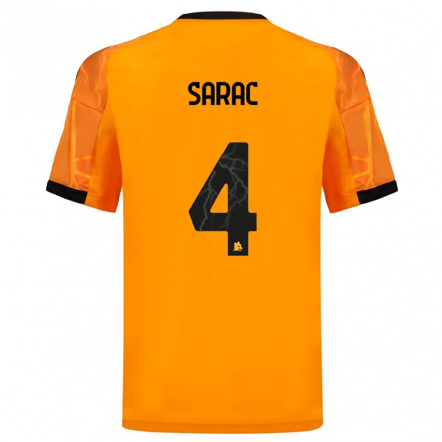 גברים כדורגל פאבלה שראק #4 כתום שחור הרחק ג'רזי 2025/26