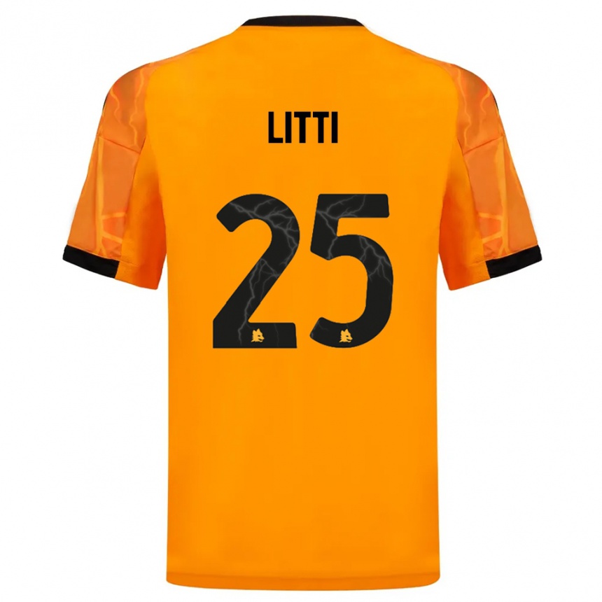 גברים כדורגל Marco Litti #25 כתום שחור הרחק ג'רזי 2025/26