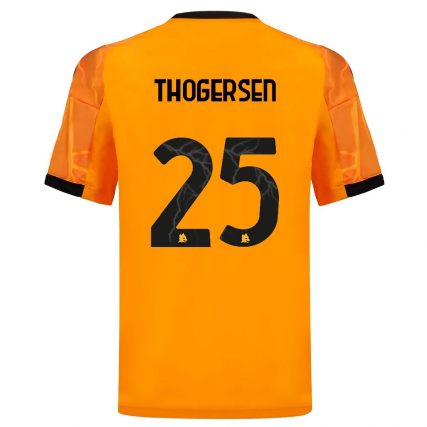 גברים כדורגל פרדריקה ת'וגרסן #25 כתום שחור הרחק ג'רזי 2025/26