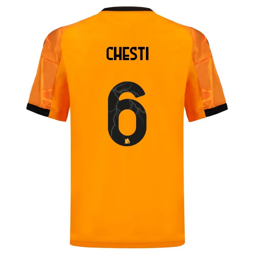 גברים כדורגל פרנצ׳סקו צ׳סטי #6 כתום שחור הרחק ג'רזי 2025/26