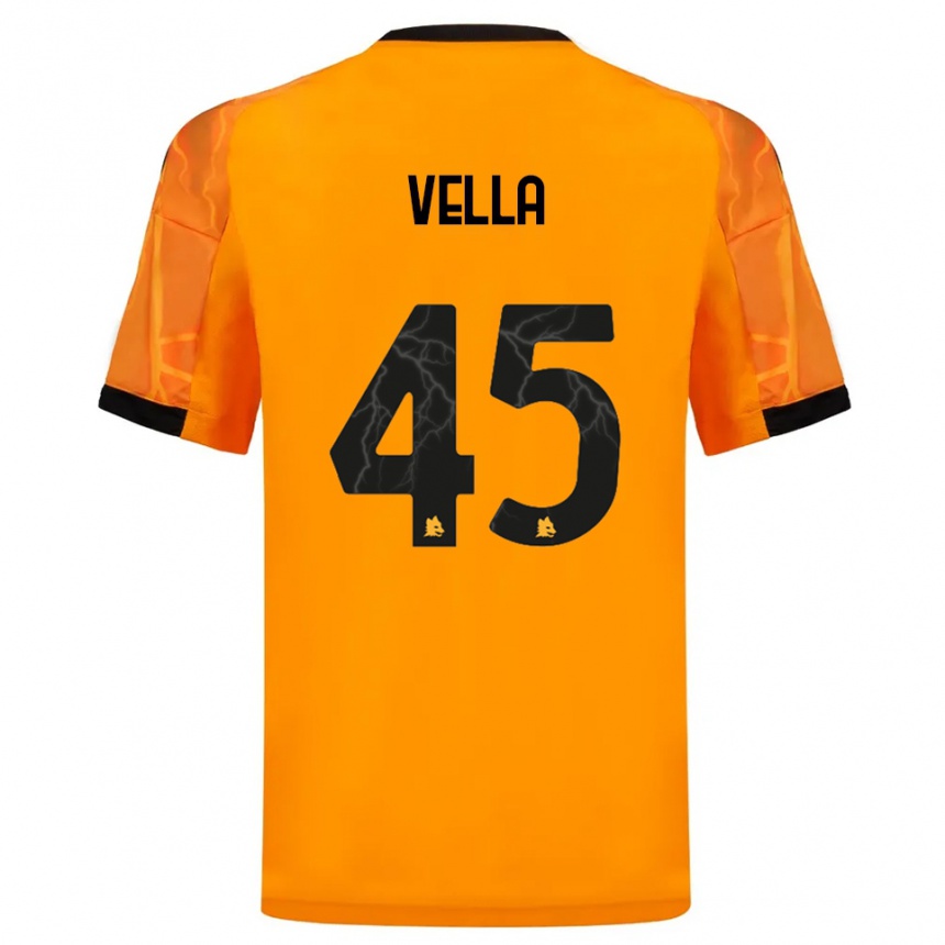 גברים כדורגל Tancredi Vella #45 כתום שחור הרחק ג'רזי 2025/26 גברים כדורגל Tancredi Vella #45 כתום שחור הרחק ג'רזי 2025/26