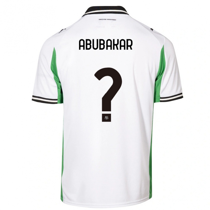 גברים כדורגל סלים אבובכר #0 לבן ירוק שחור הרחק ג'רזי 2025/26
