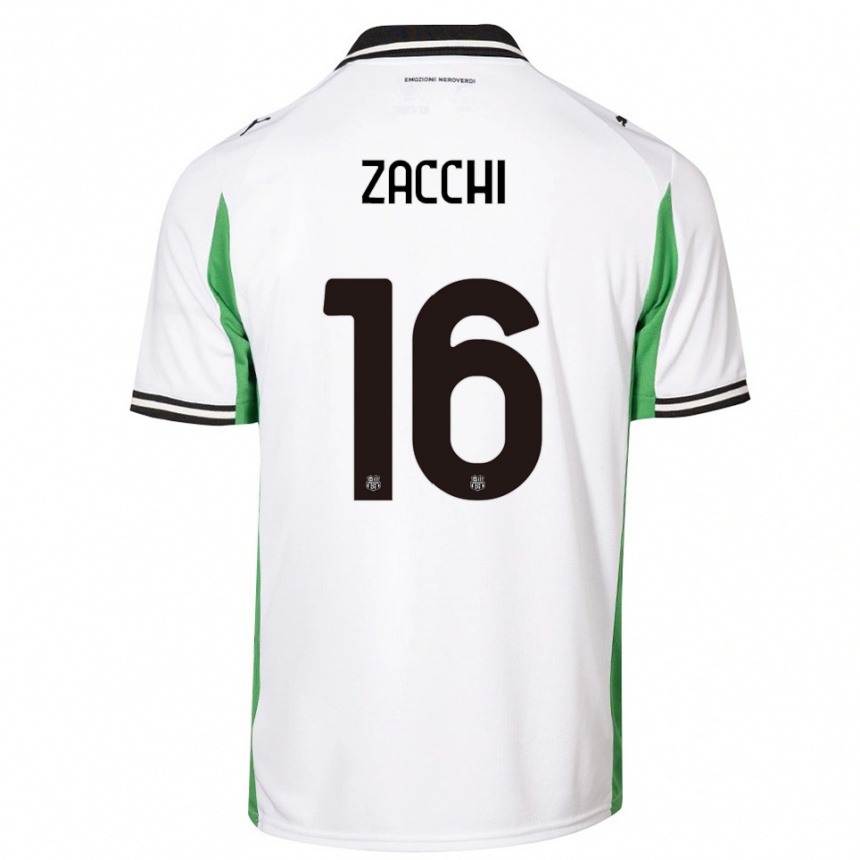 גברים כדורגל ג'ואלה זאקי #16 לבן ירוק שחור הרחק ג'רזי 2025/26