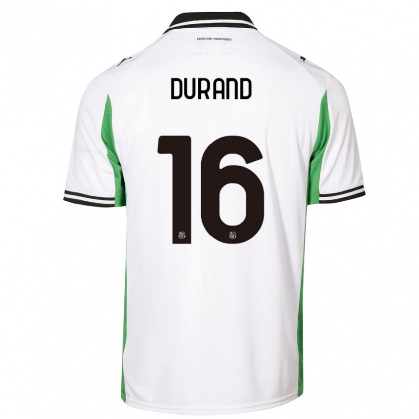 גברים כדורגל סולן דוראן #16 לבן ירוק שחור הרחק ג'רזי 2025/26