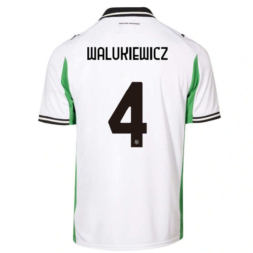 גברים כדורגל סבסטיאן ולוקביץ' #4 לבן ירוק שחור הרחק ג'רזי 2025/26