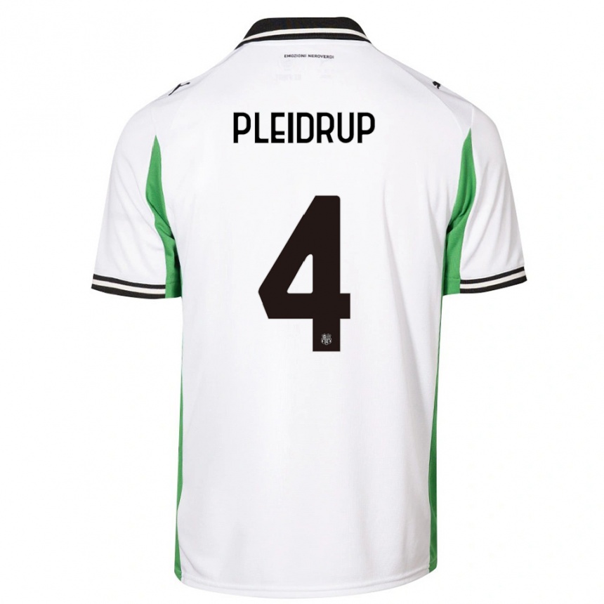 גברים כדורגל Caroline Pleidrup #4 לבן ירוק שחור הרחק ג'רזי 2025/26