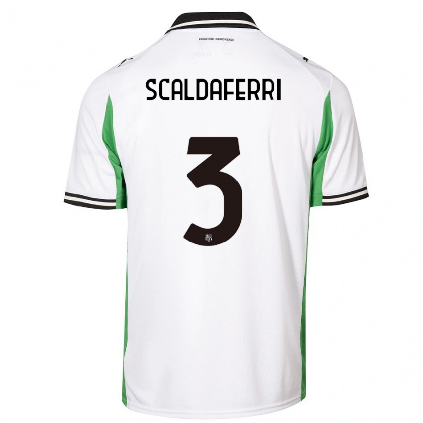 גברים כדורגל Andrea Scaldaferri #3 לבן ירוק שחור הרחק ג'רזי 2025/26