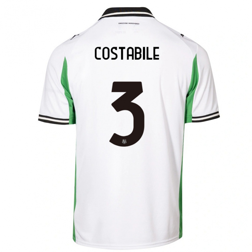 גברים כדורגל כריסטיאן קוסטייב #3 לבן ירוק שחור הרחק ג'רזי 2025/26