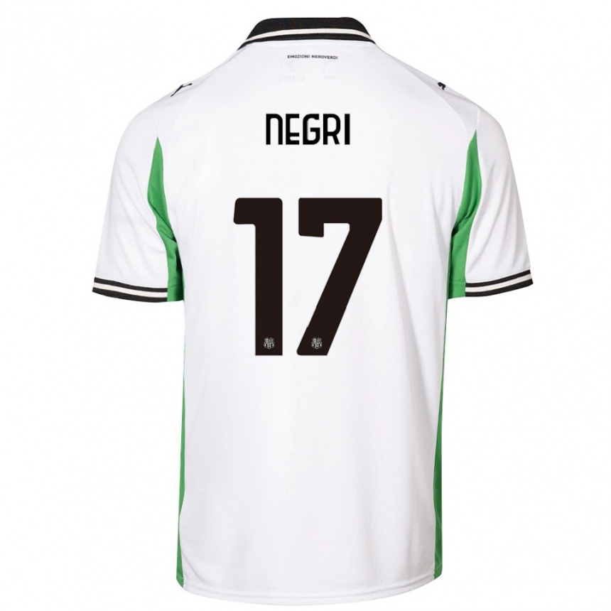 גברים כדורגל Gabriele Negri #17 לבן ירוק שחור הרחק ג'רזי 2025/26