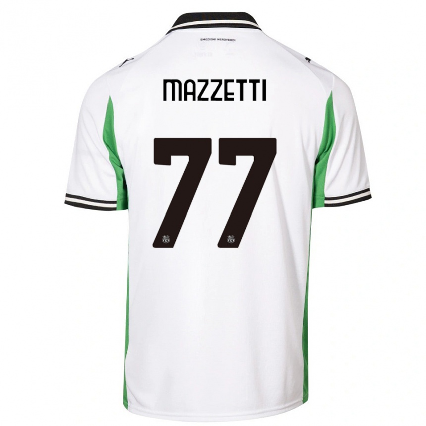 גברים כדורגל Riccardo Mazzetti #77 לבן ירוק שחור הרחק ג'רזי 2025/26