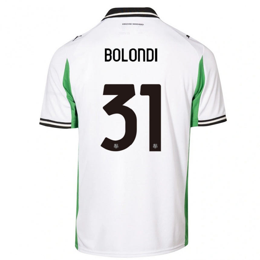 גברים כדורגל Francesco Bolondi #31 לבן ירוק שחור הרחק ג'רזי 2025/26