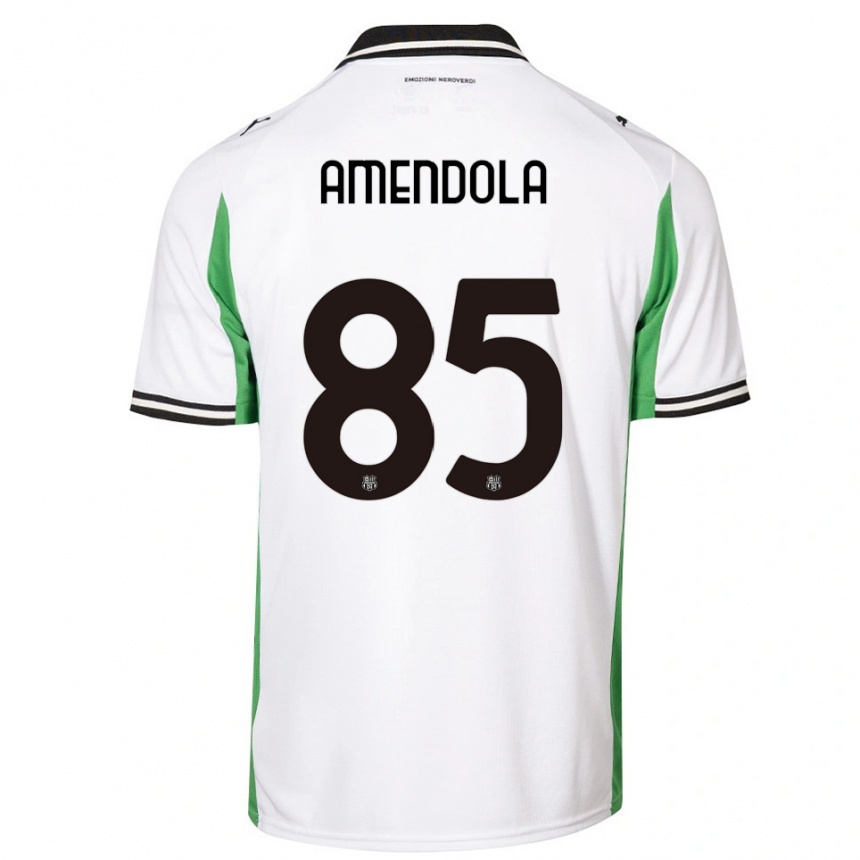 גברים כדורגל Catello Amendola #85 לבן ירוק שחור הרחק ג'רזי 2025/26