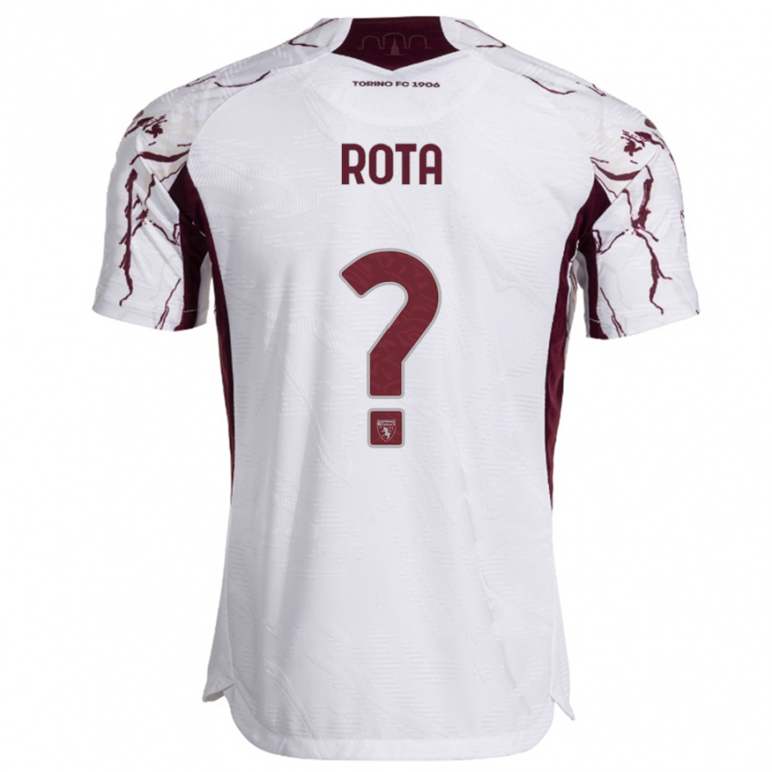 גברים כדורגל Tommaso Rota #0 לבן בורגונדי הרחק ג'רזי 2025/26