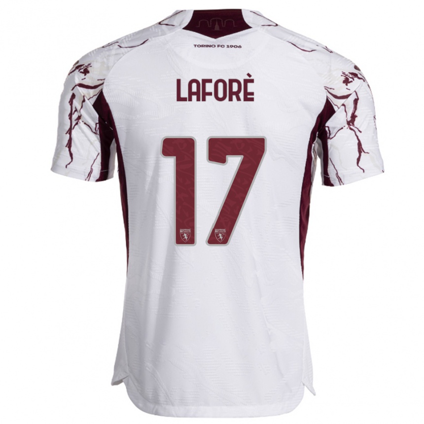 גברים כדורגל Bladis Laforè #17 לבן בורגונדי הרחק ג'רזי 2025/26