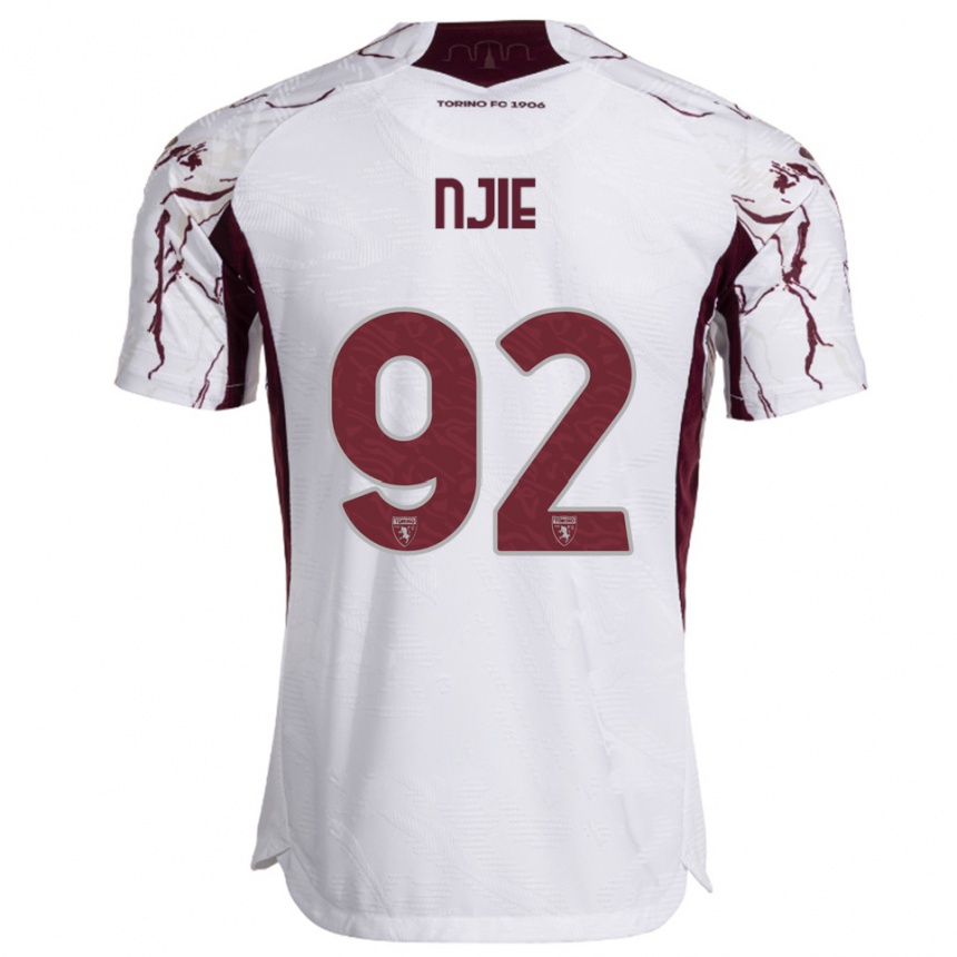 גברים כדורגל אליו אייבי נג׳יה #92 לבן בורגונדי הרחק ג'רזי 2025/26