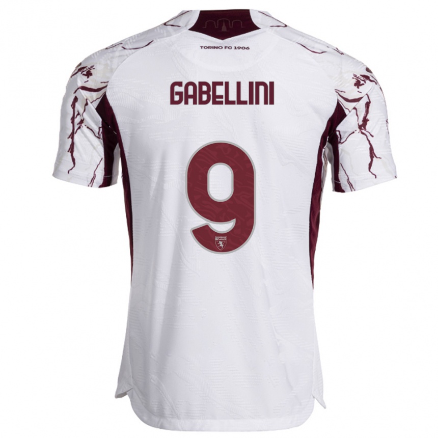 גברים כדורגל טומאסו גאבליני #9 לבן בורגונדי הרחק ג'רזי 2025/26 גברים כדורגל טומאסו גאבליני #9 לבן בורגונדי הרחק ג'רזי 2025/26