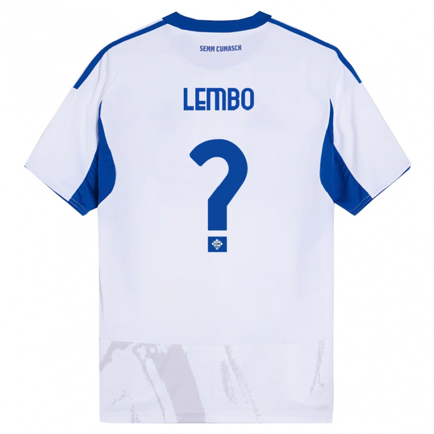 גברים כדורגל Francesco Lembo #0 לבן כחול הרחק ג'רזי 2025/26