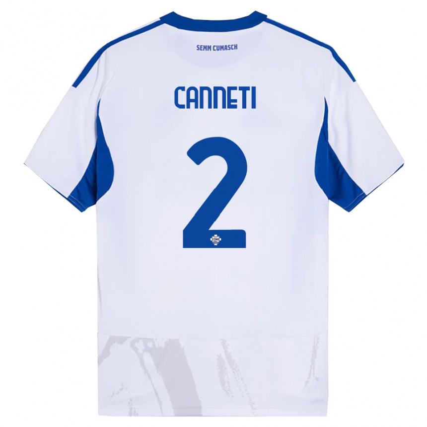 גברים כדורגל Jacopo Canneti #2 לבן כחול הרחק ג'רזי 2025/26