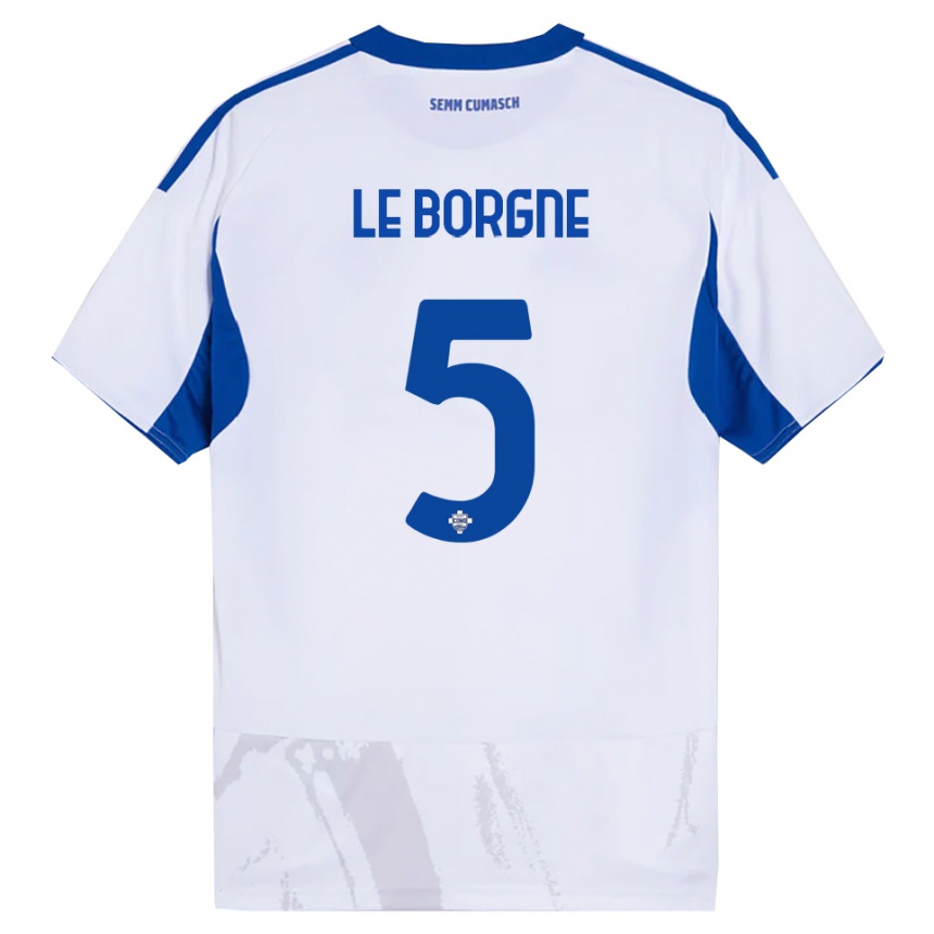 גברים כדורגל Andréa Le Borgne #5 לבן כחול הרחק ג'רזי 2025/26