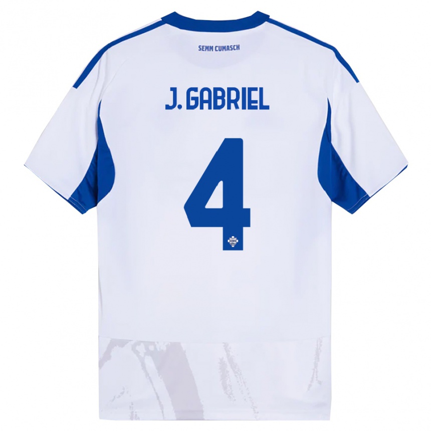 גברים כדורגל João Gabriel #4 לבן כחול הרחק ג'רזי 2025/26