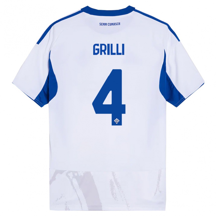 גברים כדורגל Federico Grilli #4 לבן כחול הרחק ג'רזי 2025/26