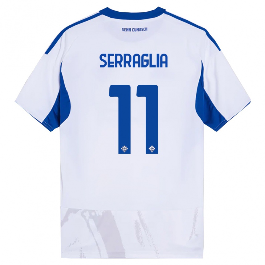 גברים כדורגל Lucas Serraglia #11 לבן כחול הרחק ג'רזי 2025/26