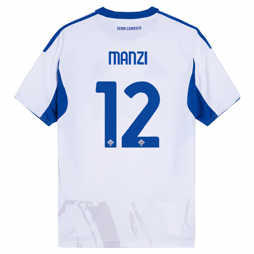 גברים כדורגל Federico Manzi #12 לבן כחול הרחק ג'רזי 2025/26