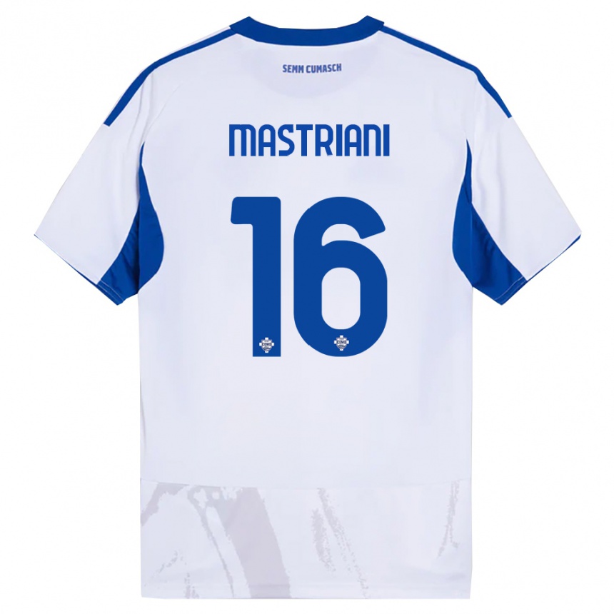 גברים כדורגל Salvatore Mastriani #16 לבן כחול הרחק ג'רזי 2025/26