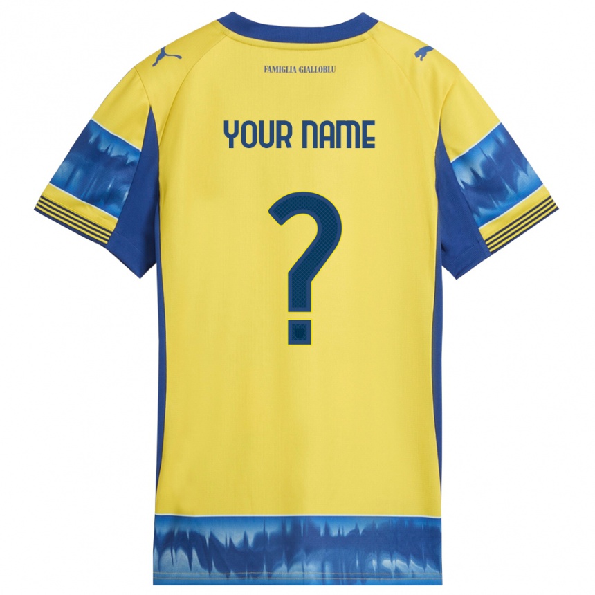 גברים כדורגל השם שלך #0 צהוב כחול הרחק ג'רזי 2025/26