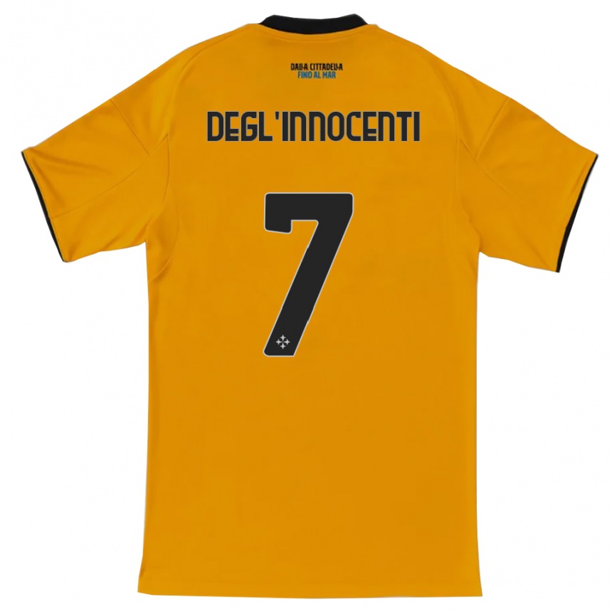 גברים כדורגל Tommaso Degl’innocenti #7 כתום כחול הרחק ג'רזי 2025/26
