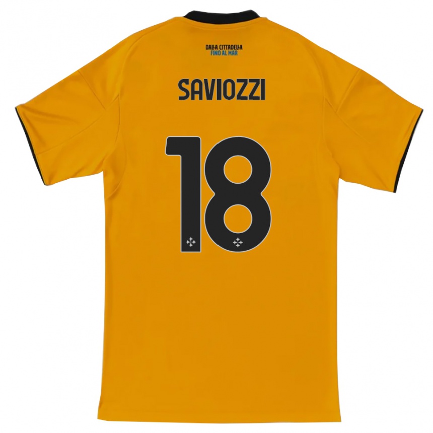 גברים כדורגל Mattia Saviozzi #18 כתום כחול הרחק ג'רזי 2025/26