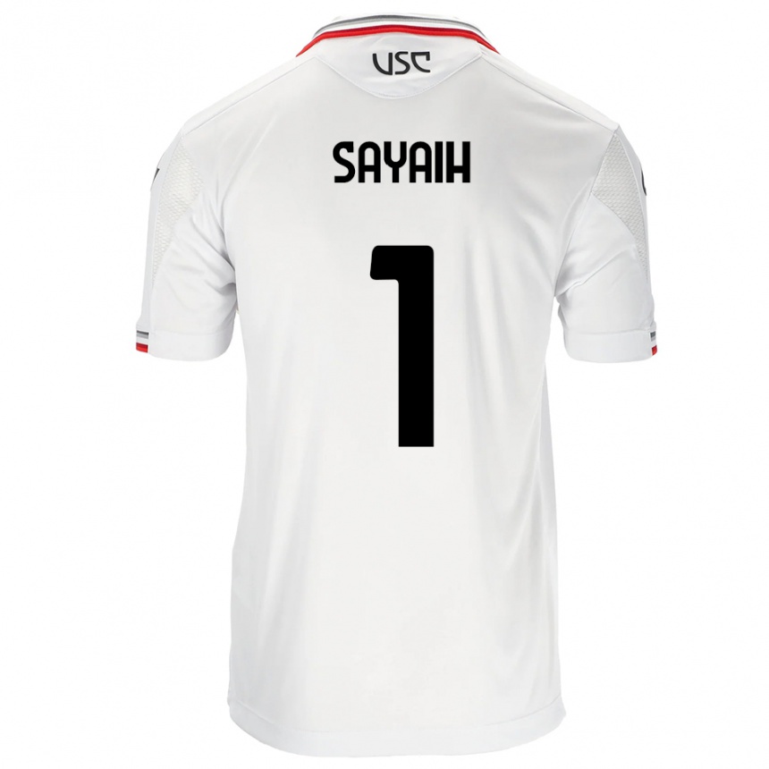 גברים כדורגל Ilyas Sayaih #1 לבן אדום הרחק ג'רזי 2025/26