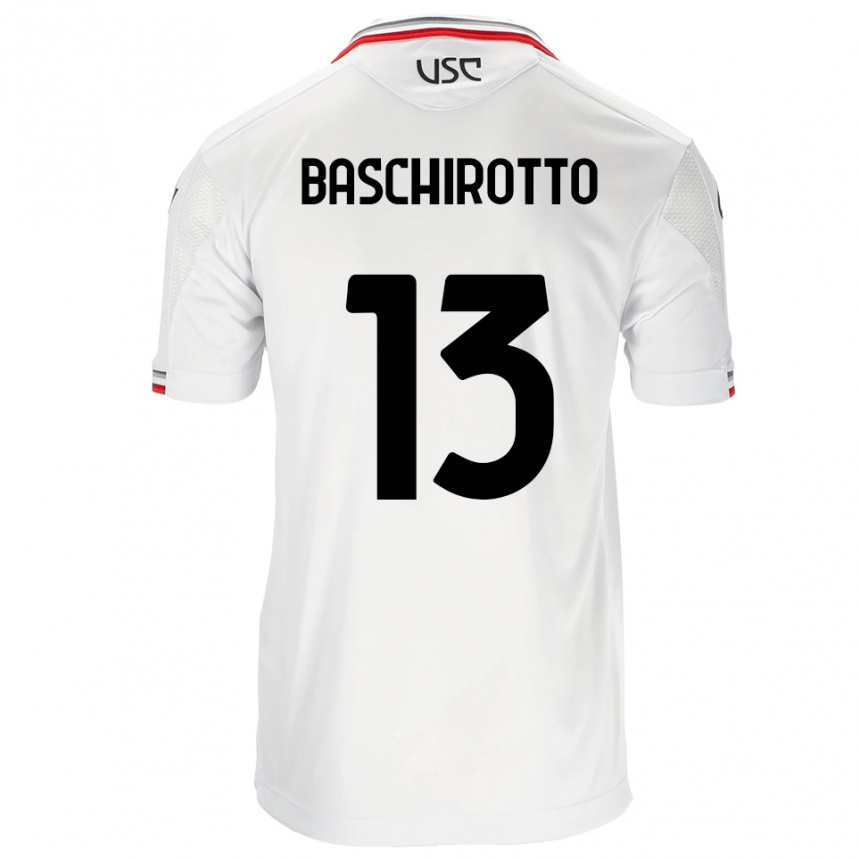 גברים כדורגל Federico Baschirotto #13 לבן אדום הרחק ג'רזי 2025/26